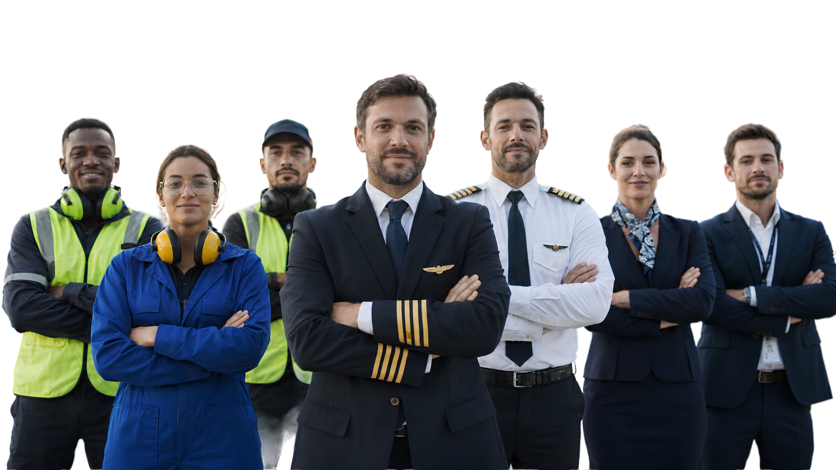 Profissionais da operação aérea
